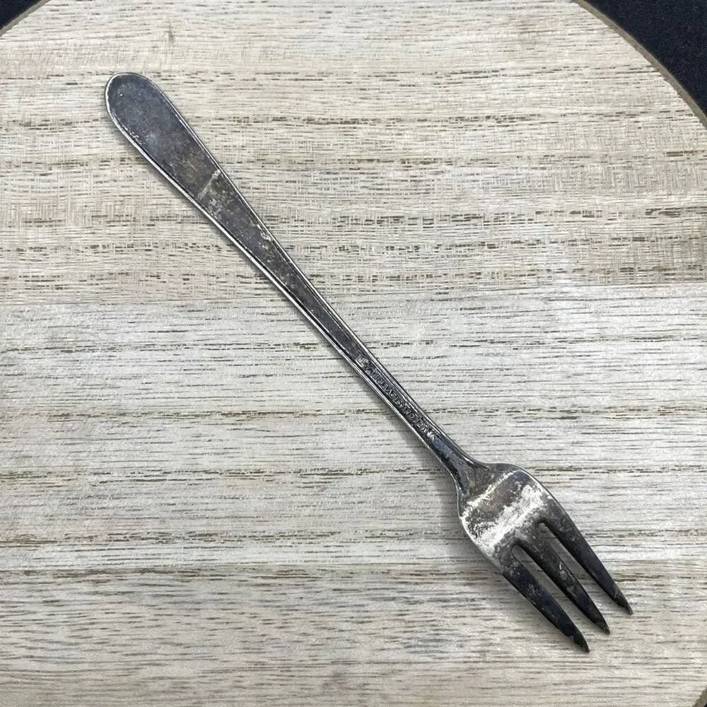 VTG 1954 International Silver Co Melody Silver Plate Dinner Fork Patina Tarnish